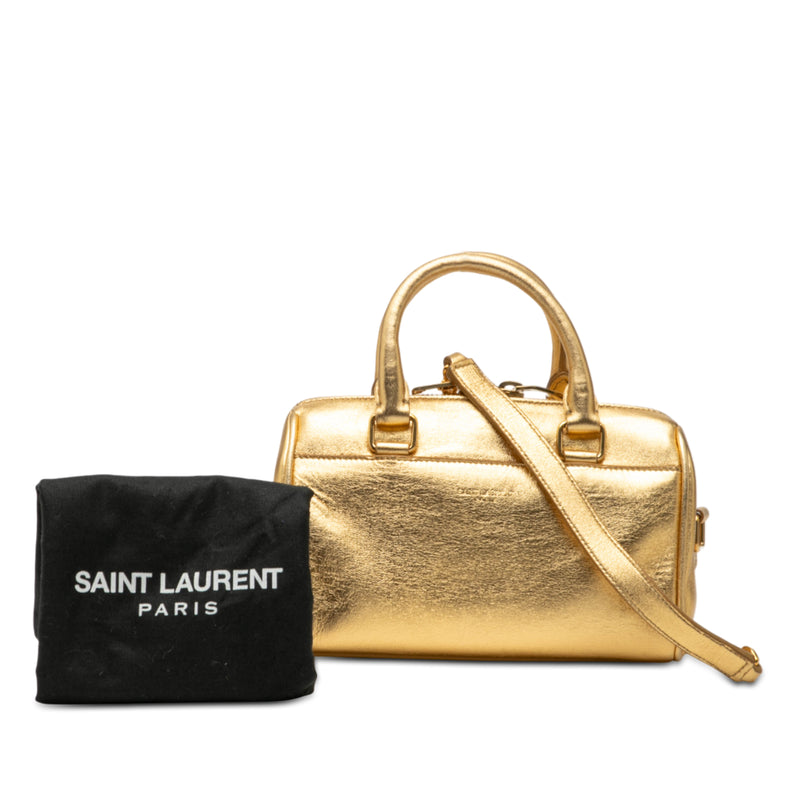 Toy Metallic Leather Classic Duffle Satchel - Image 8