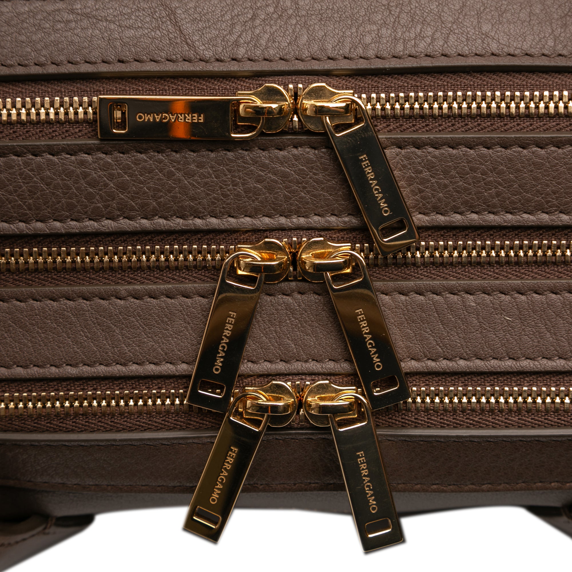 Leather Stella Triple Zip Satchel - Image 10