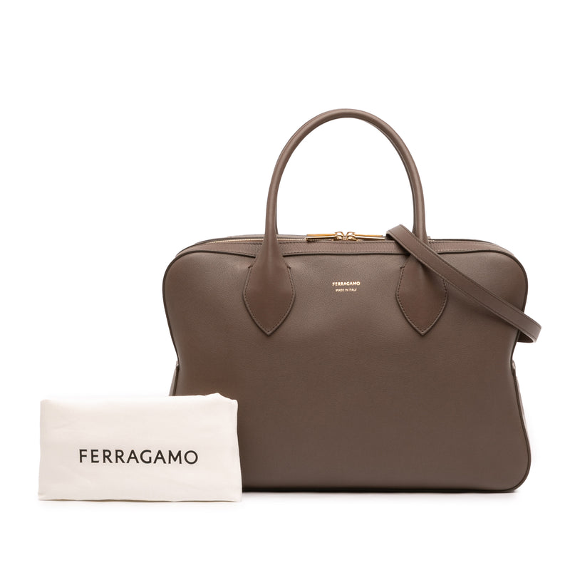 Leather Stella Triple Zip Satchel - Image 12