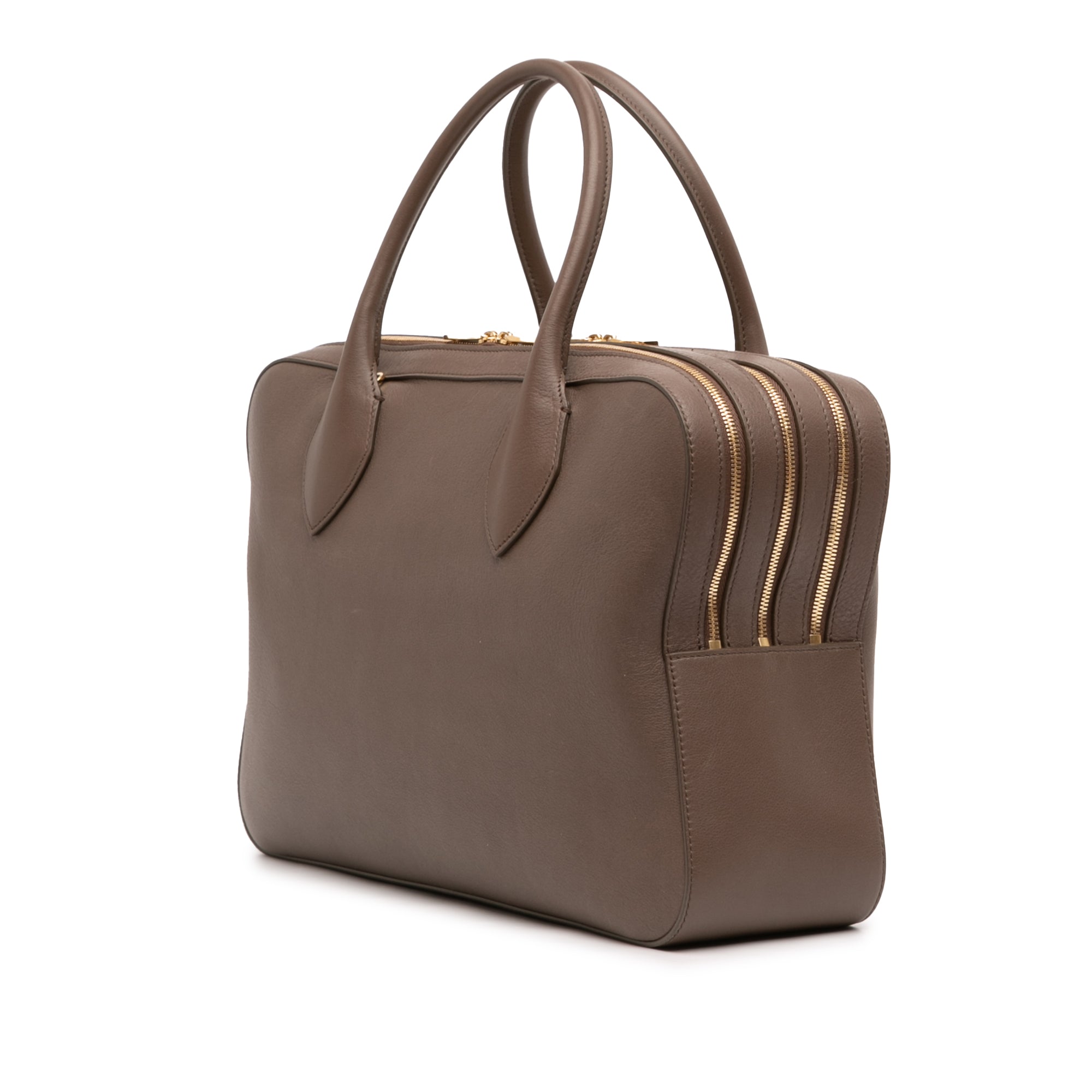 Leather Stella Triple Zip Satchel - Image 2