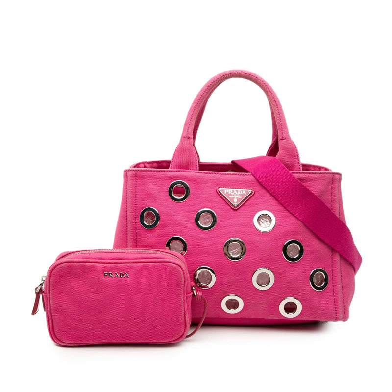 Small Canvas Canapa Grommet Satchel - Image 7