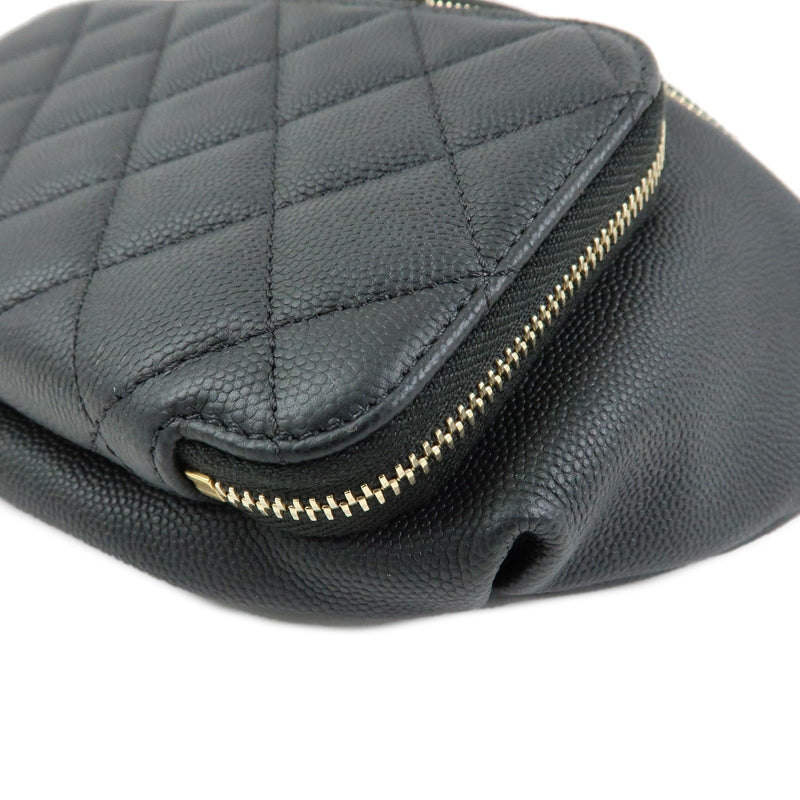 Chanel Business Affinity Waist Quilted Caviar Black Leather Bag