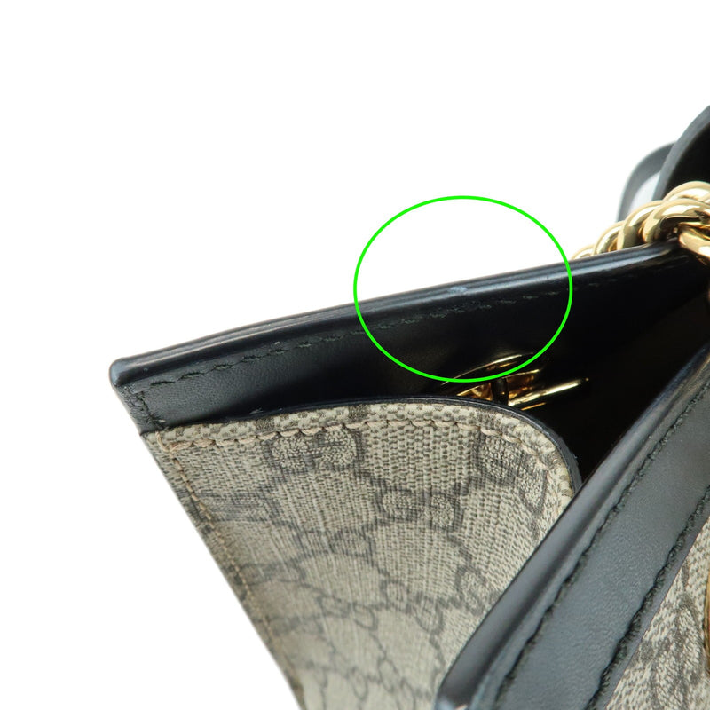 Gucci Padlock Chain Gg Coated Canvas With Leather Beige Bag