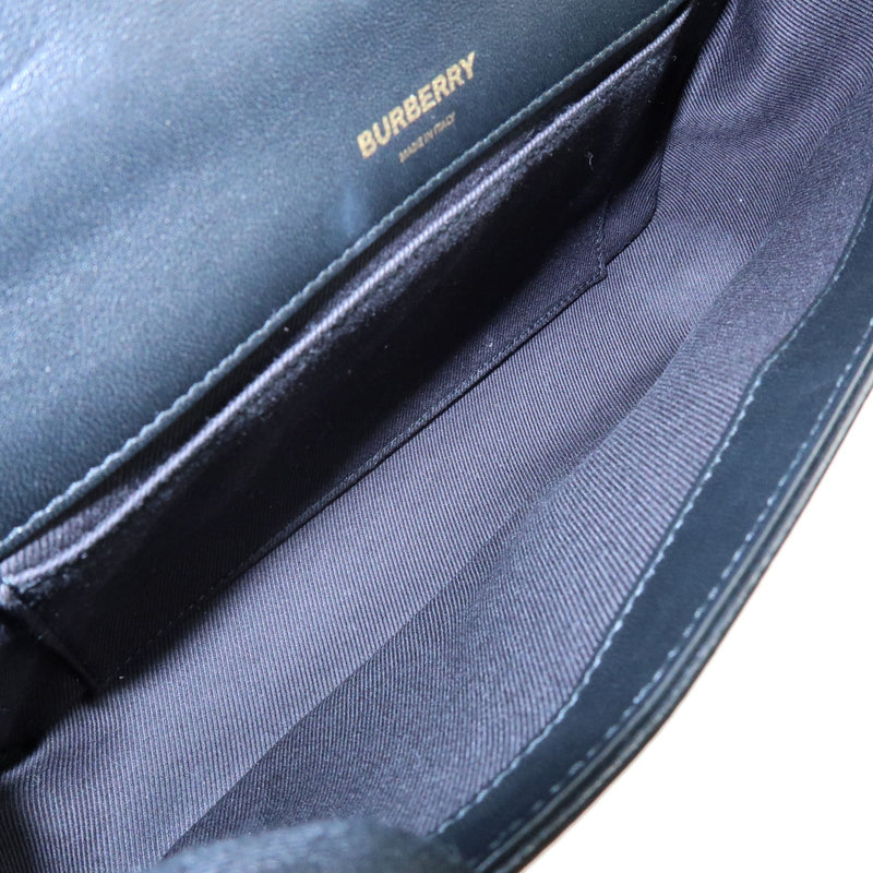 Burberry Lola Clutch On Chain Quilted Leather Black
