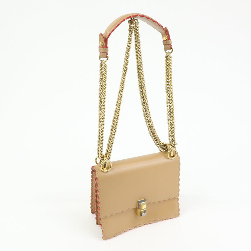 Fendi Kan I Leather Beige Bag