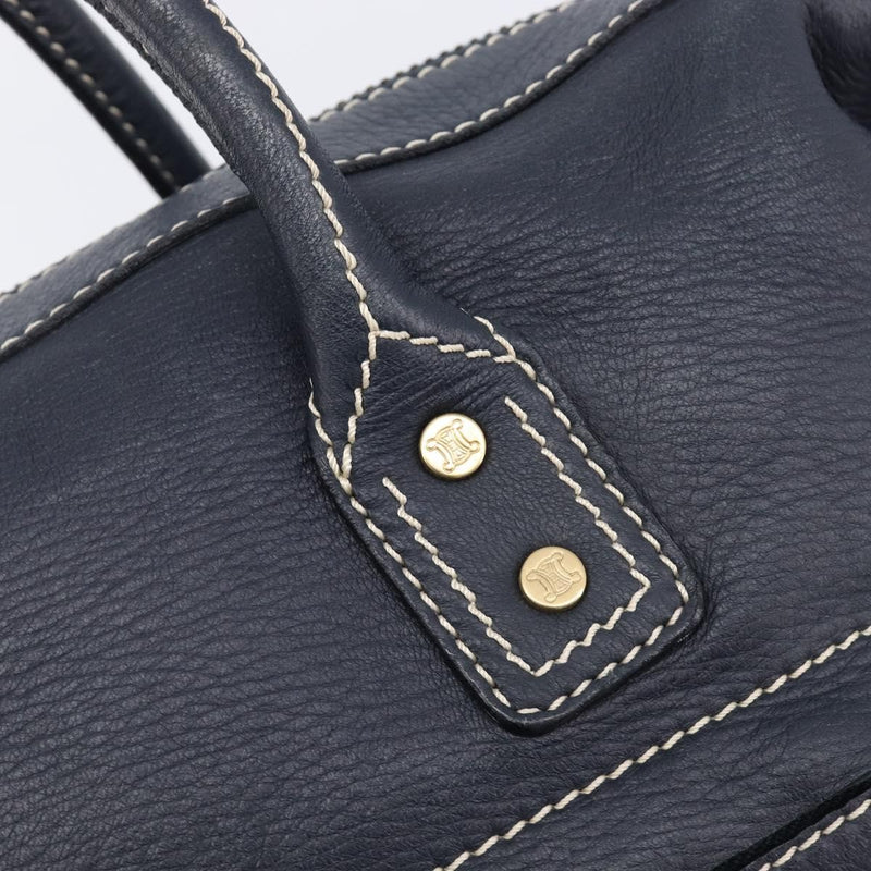 Celine Top Handle Leather Black Bag