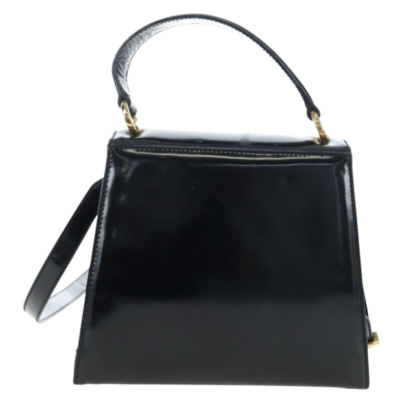 Salvatore Ferragamo Vala Patent Leather Black Patent_leather Bag
