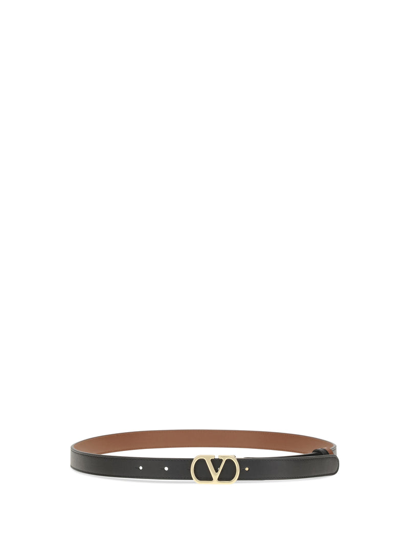 Valentino Garavani Belt — Black Calf Leather Bos Taurus