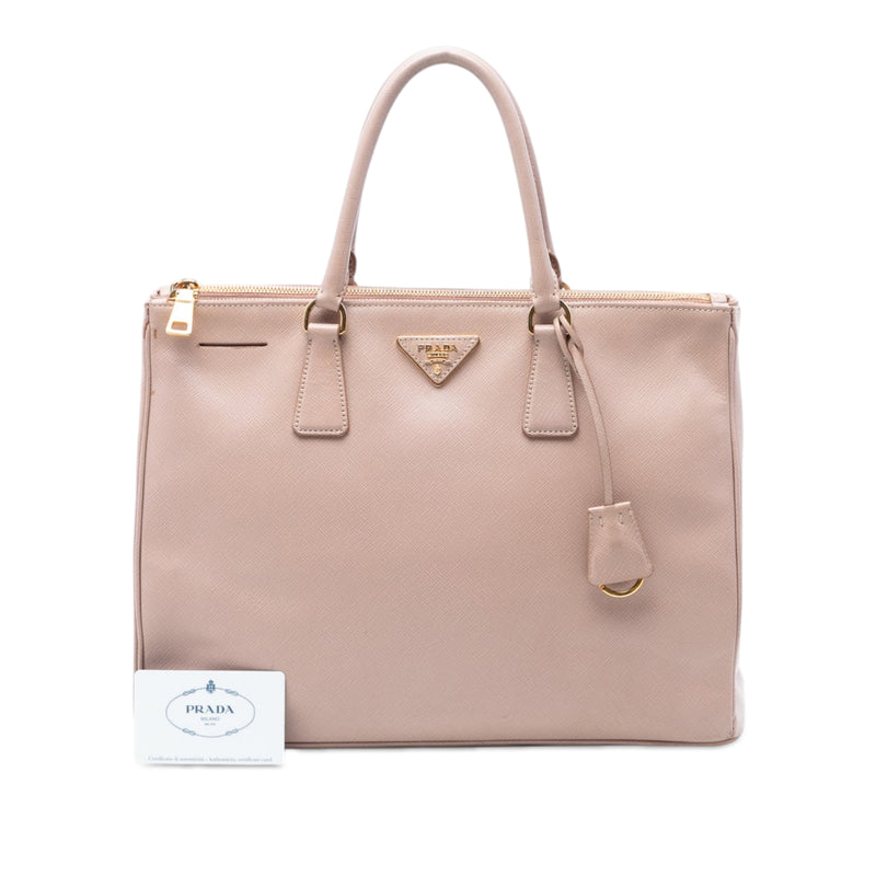 Large Saffiano Lux Galleria Double Zip Satchel - Image 7