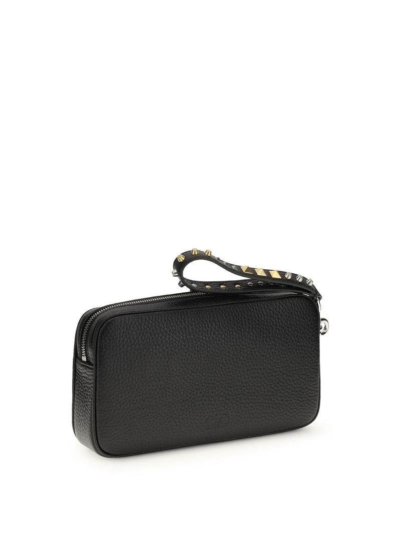 Valentino Garavani Clutch — Black Calf Leather