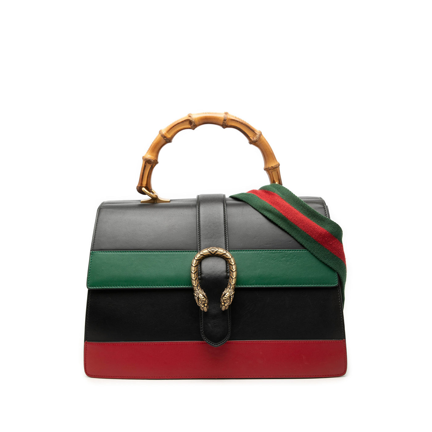 Large Calfskin Bamboo Dionysus Web Satchel - Image 1