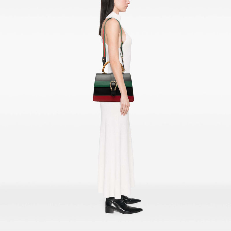 Large Calfskin Bamboo Dionysus Web Satchel - Image 6