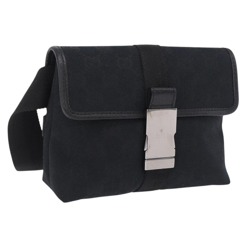 Gucci Buckle Waist Gg Canvas Black Bag