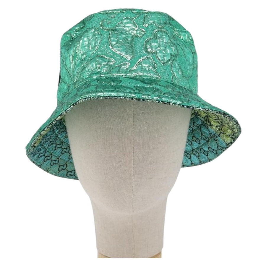 Gucci Reversible Bucket Hat Multicolor Gg Canvas Green Cotton