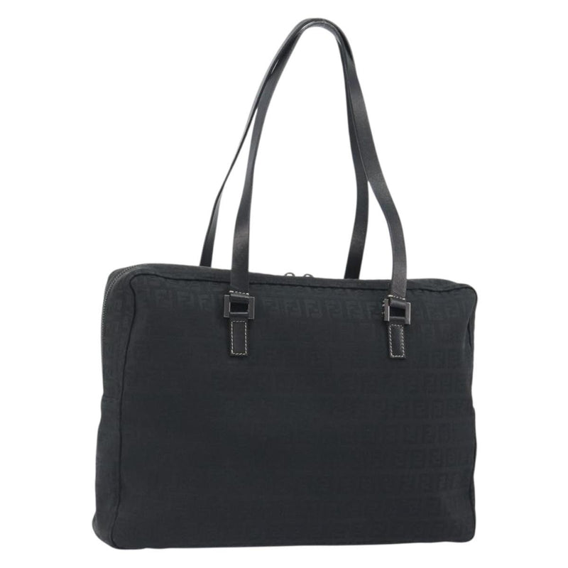 Fendi Shoulder Zucchino Canvas Black Bag