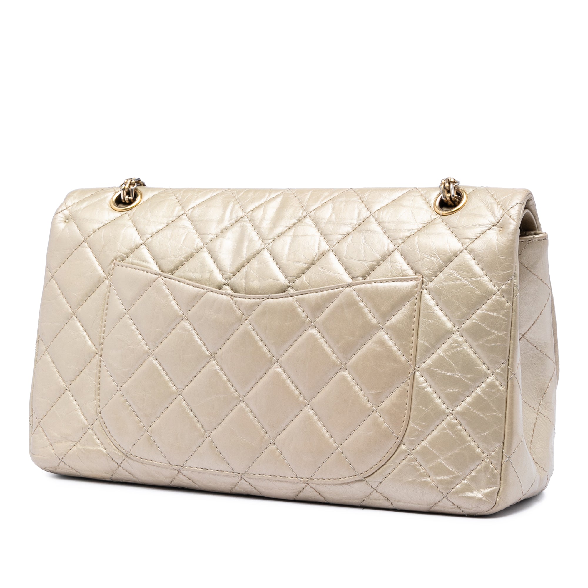 Metallic Aged Calfskin Reissue 2.55 Double Flap 227 - Image 2