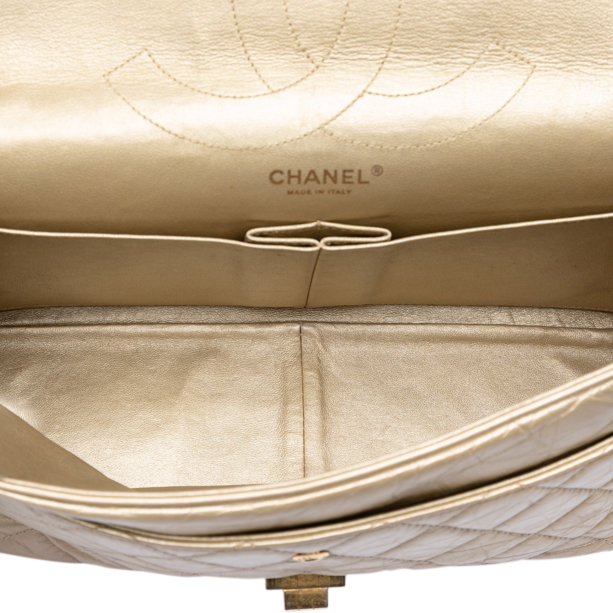 Metallic Aged Calfskin Reissue 2.55 Double Flap 227 - Image 4