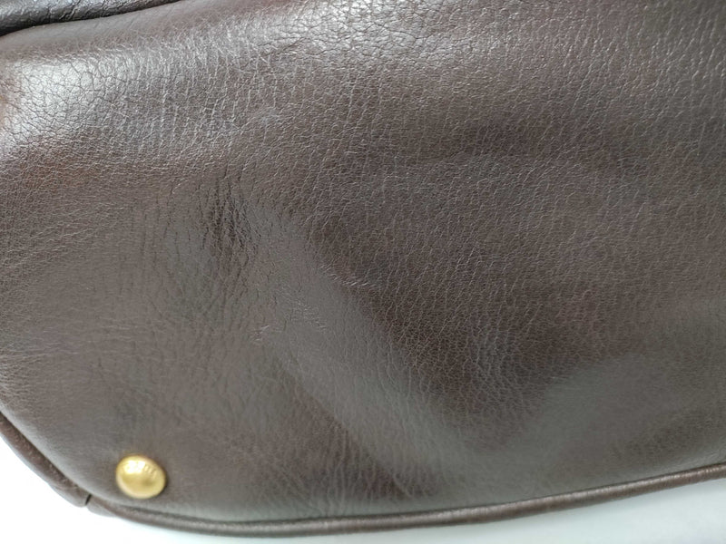 Prada Vitello Daino Convertible Tote Brown Leather