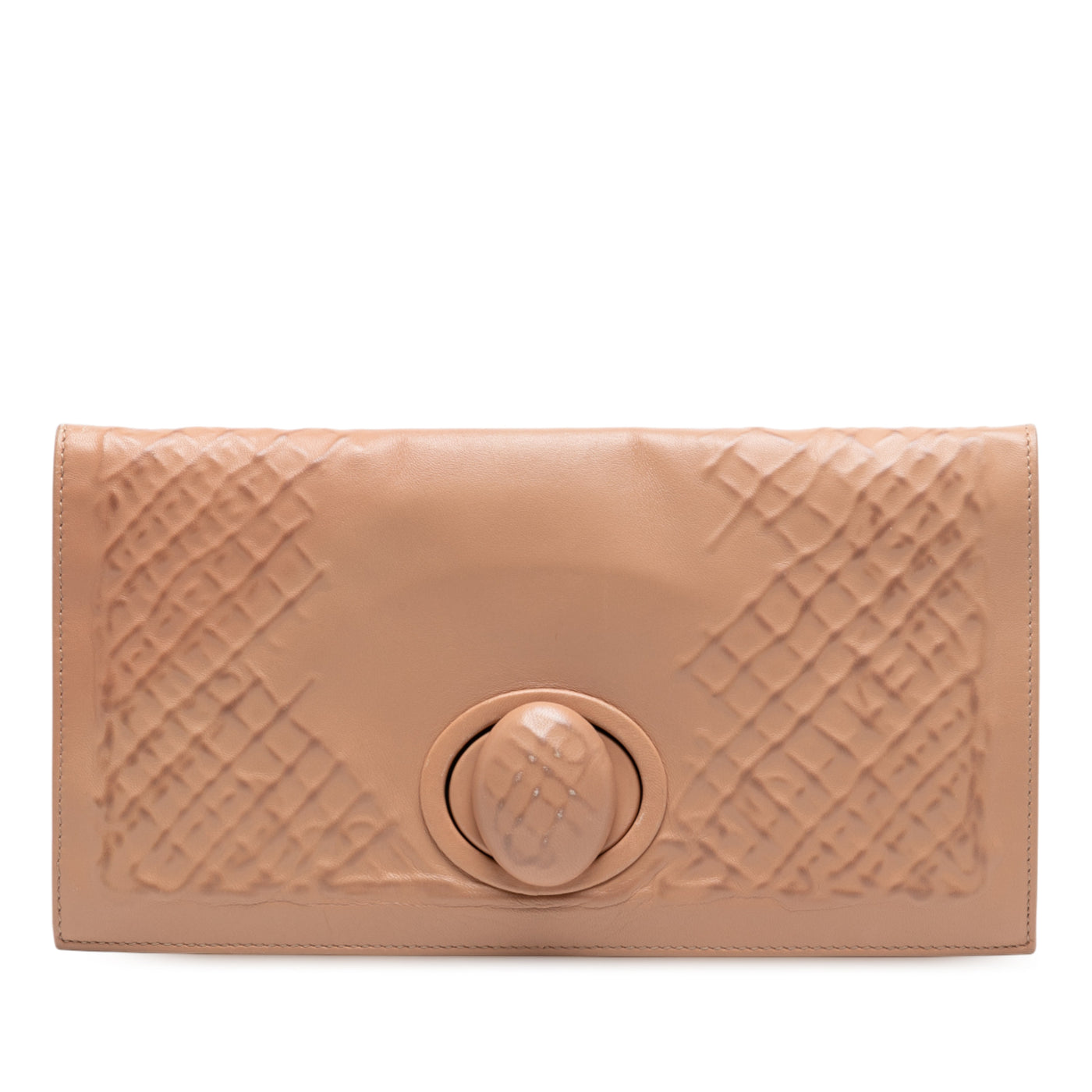 Nappa Embossed Intrecciato Turn Lock Clutch - Image 1