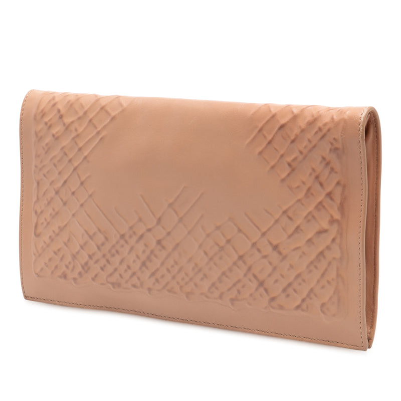 Nappa Embossed Intrecciato Turn Lock Clutch - Image 2