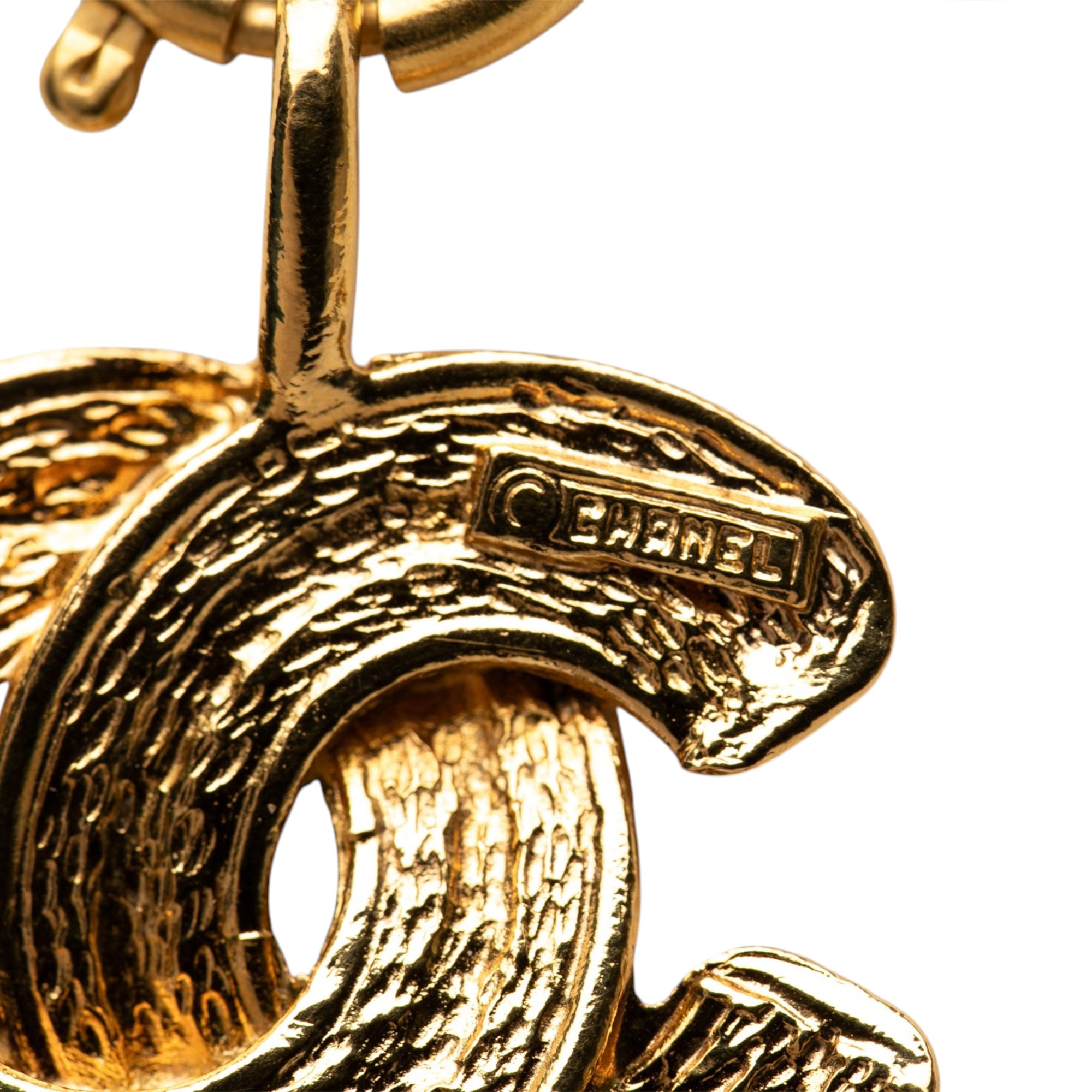 Gold Plated CC Quilted Pendant Necklace - Image 4