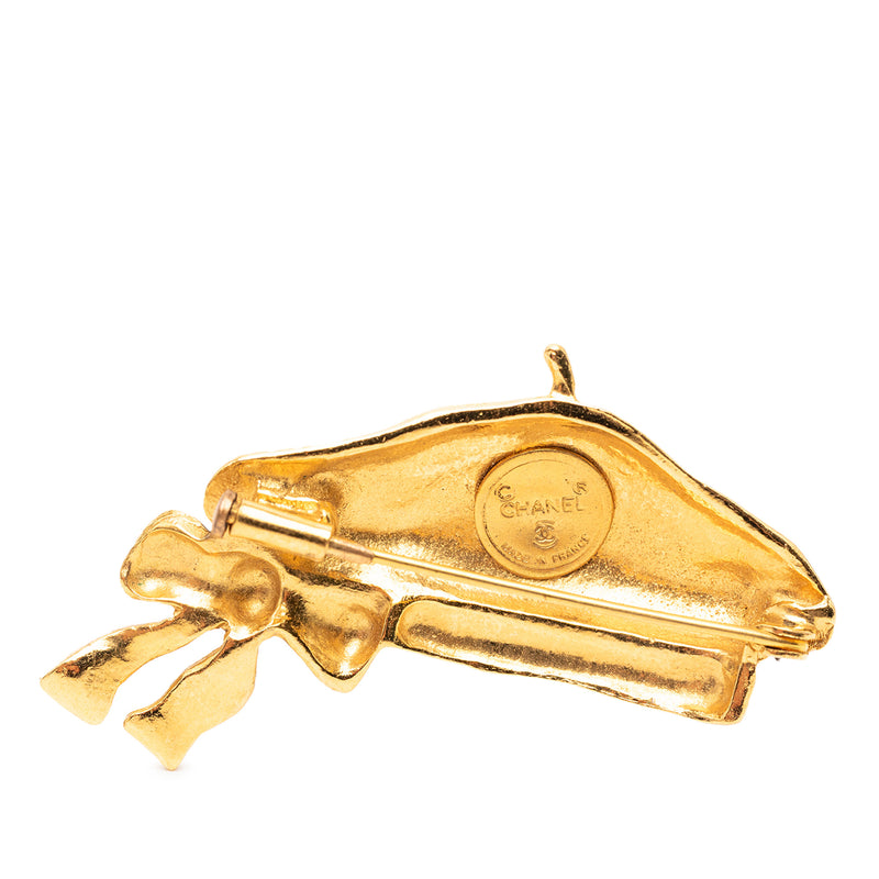 Gold Plated Beret Hat Brooch - Image 3
