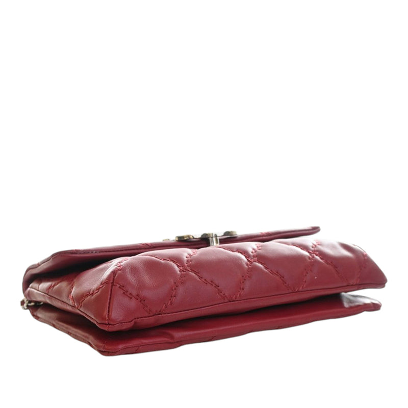 Quilted Calfskin Double Stitch Hamptons Clutch with Chain - Image 12