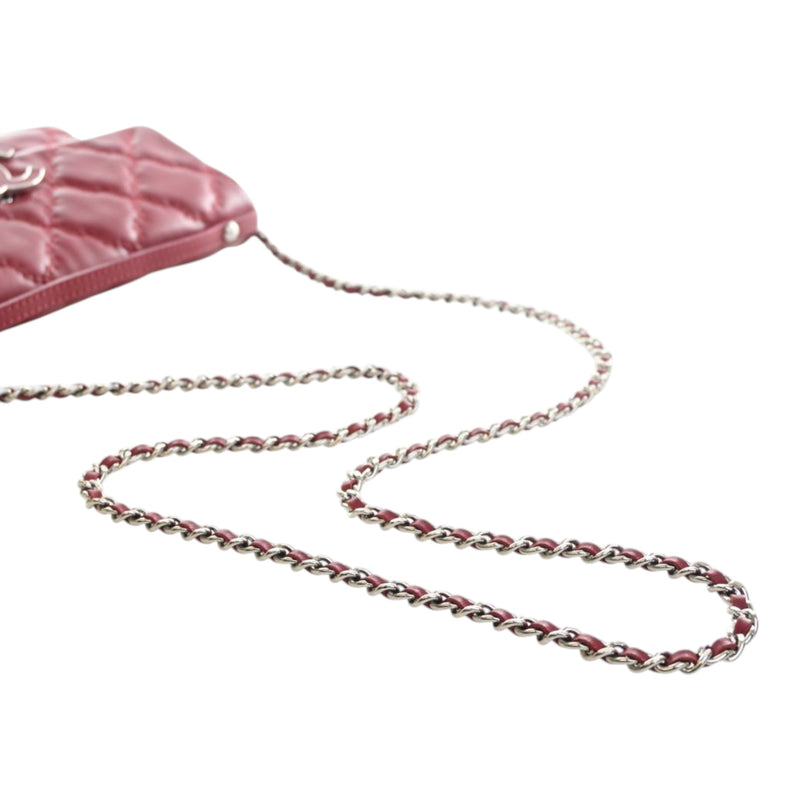 Quilted Calfskin Double Stitch Hamptons Clutch with Chain - Image 14