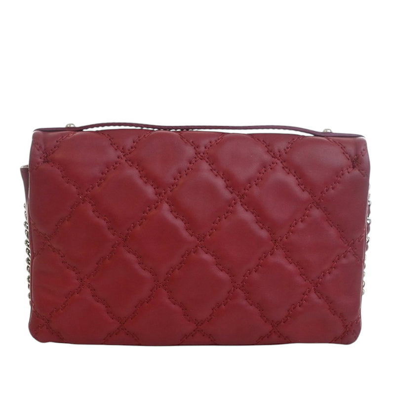 Quilted Calfskin Double Stitch Hamptons Clutch with Chain - Image 4
