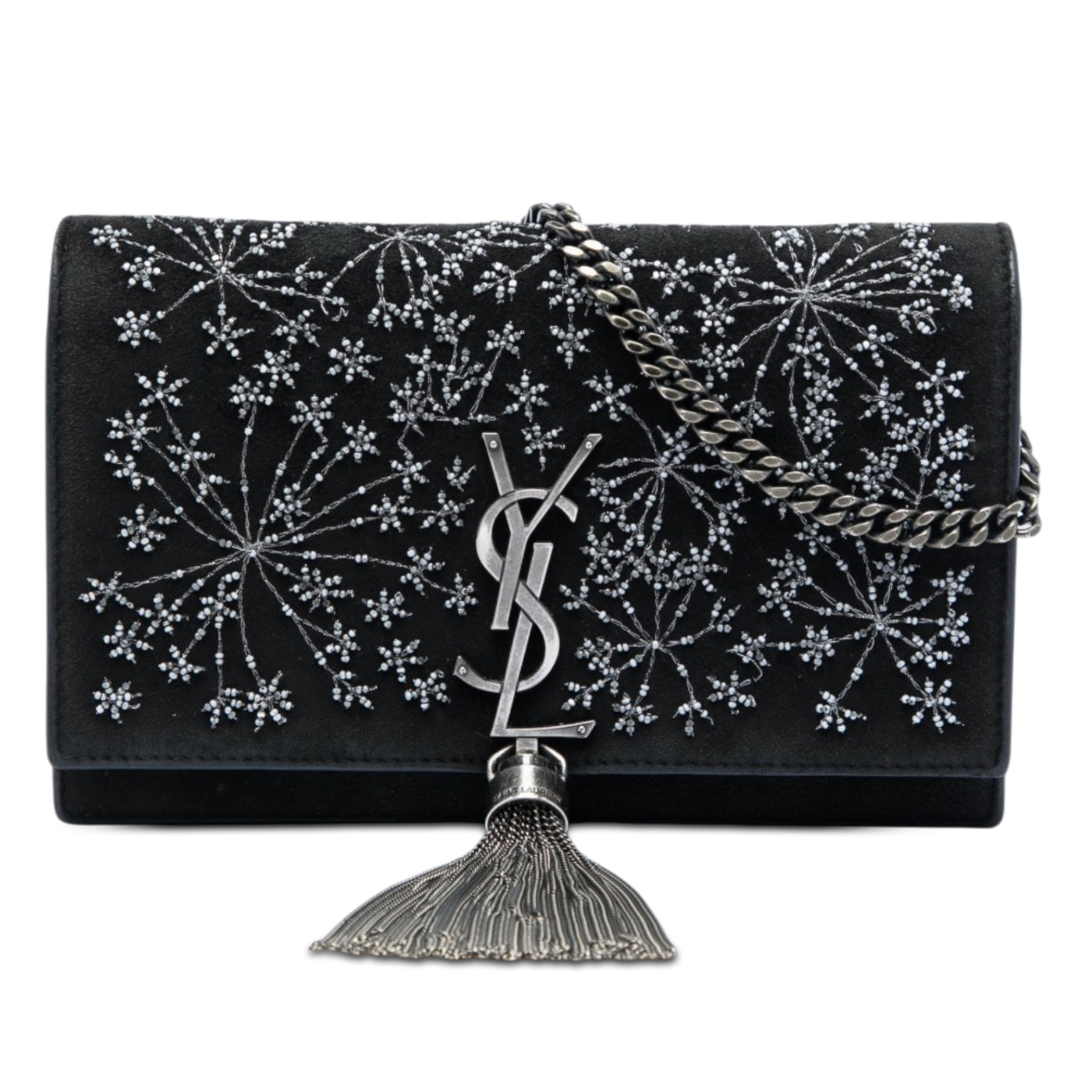 Beaded Suede Monogram Kate Tassel Wallet on Chain - Image 1