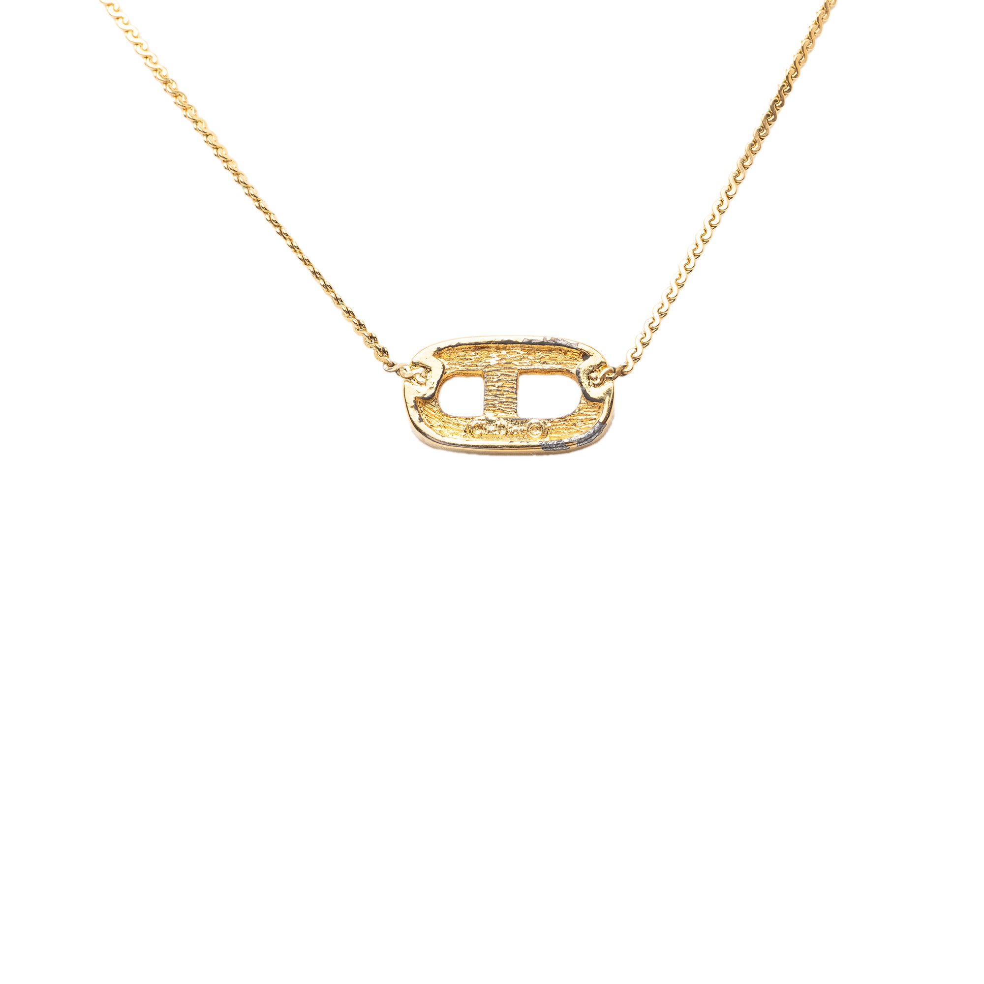 Gold Plated CD Strass Pendant Necklace - Image 2