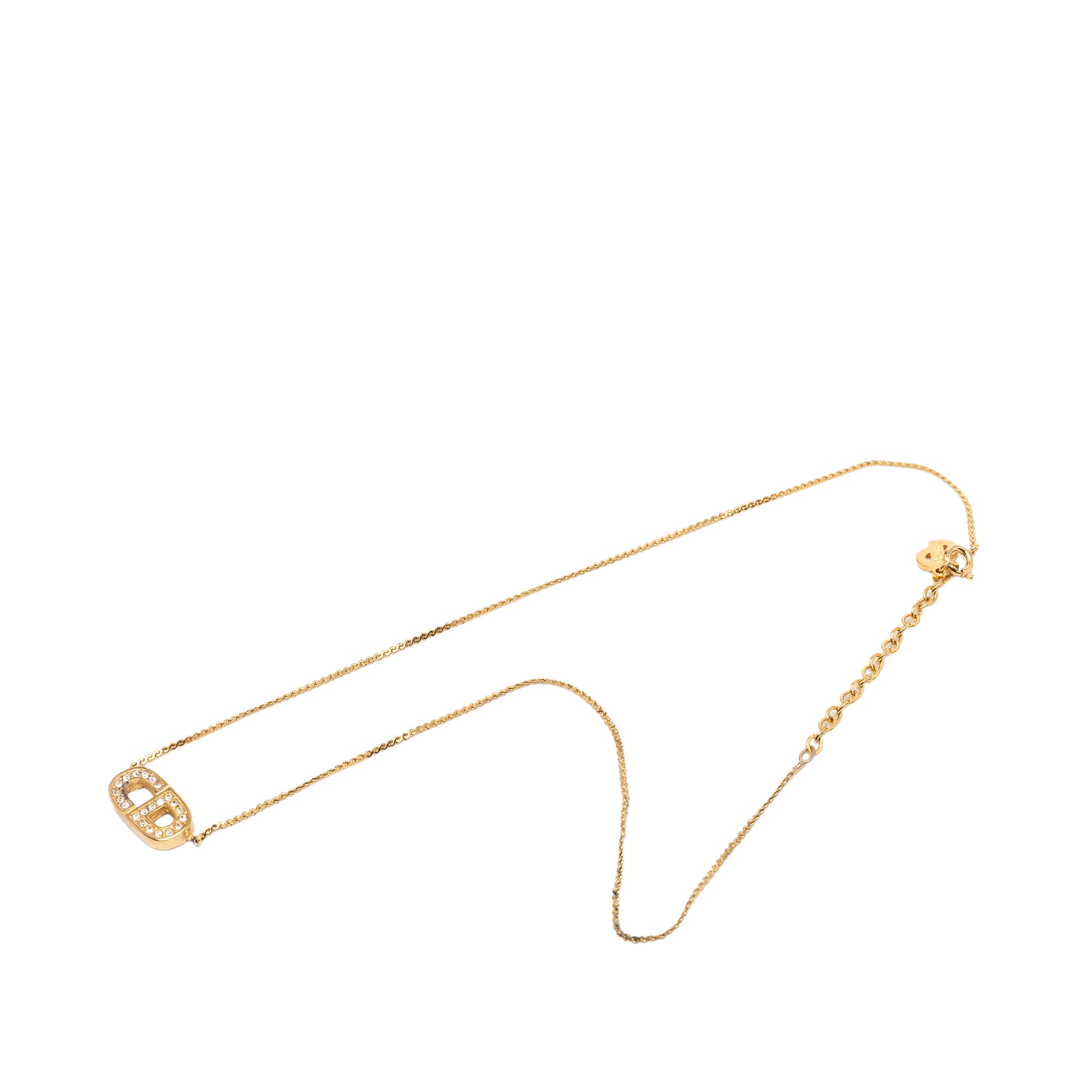 Gold Plated CD Strass Pendant Necklace - Image 3