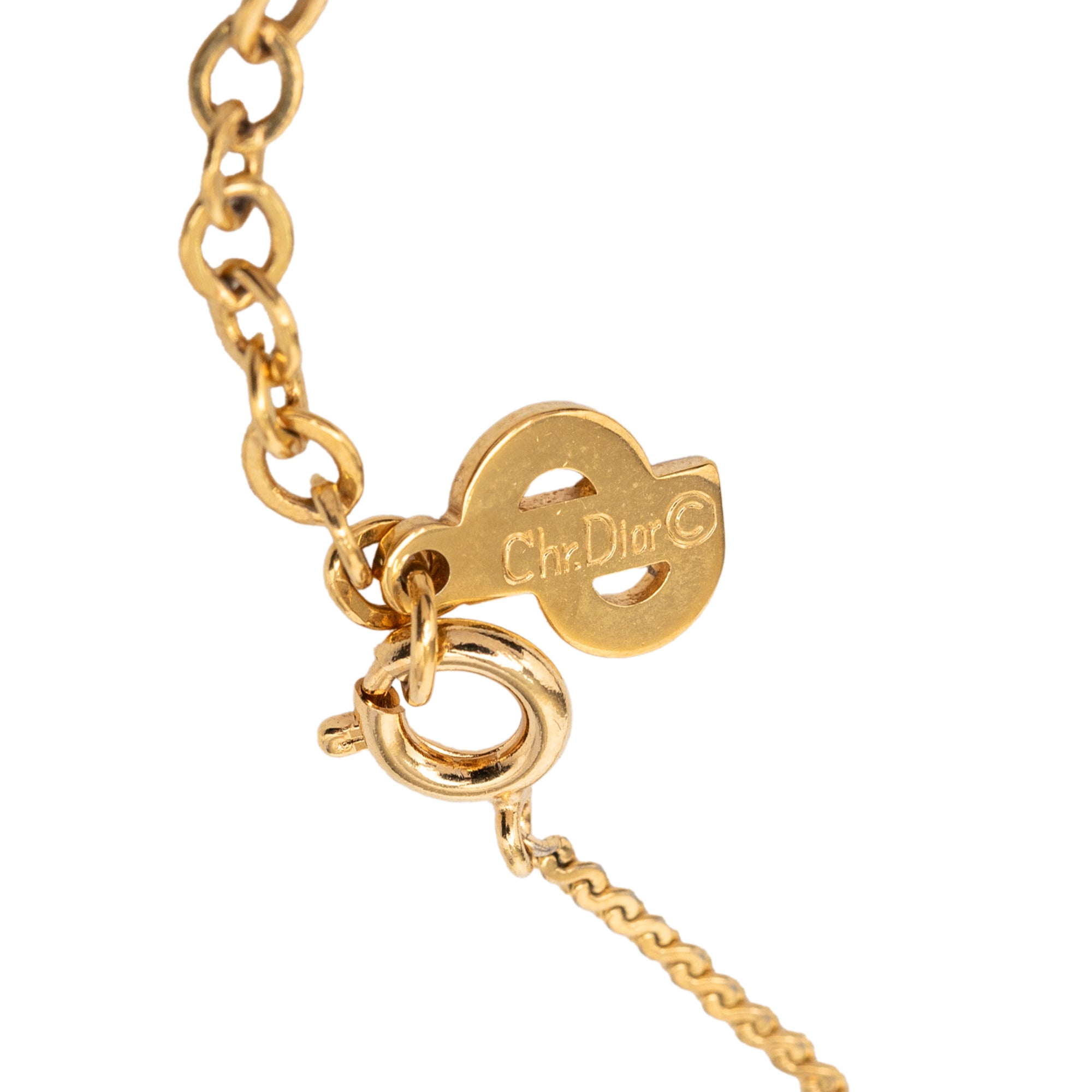 Gold Plated CD Strass Pendant Necklace - Image 4