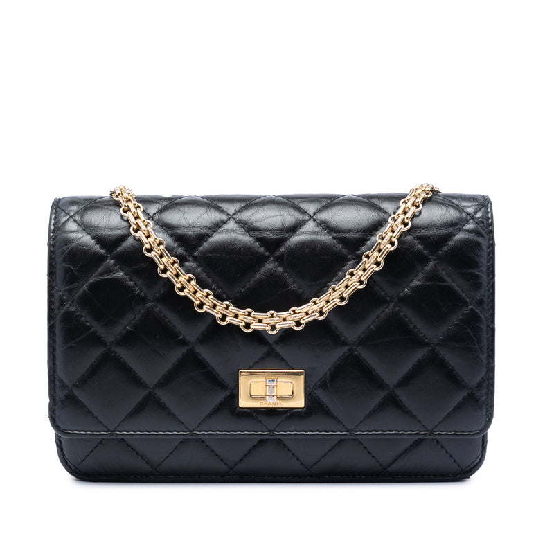 Quilted Aged Calfskin Reissue 2.55 Wallet on Chain