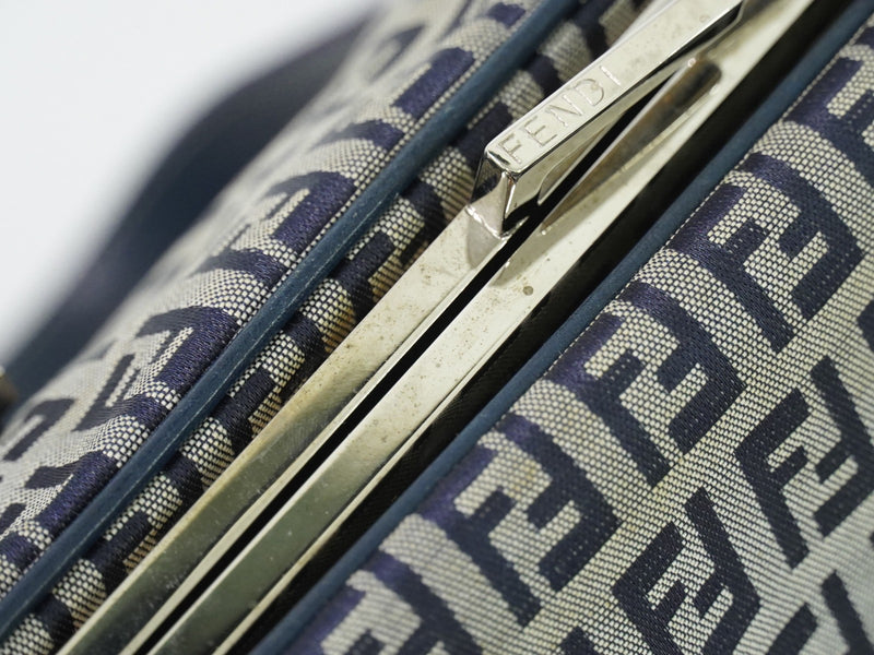 Fendi Vintage Shoulderbag Canvas Navy Bag