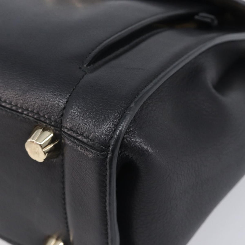 Salvatore Ferragamo Sofia Rainbow Saddle Leather Black Bag