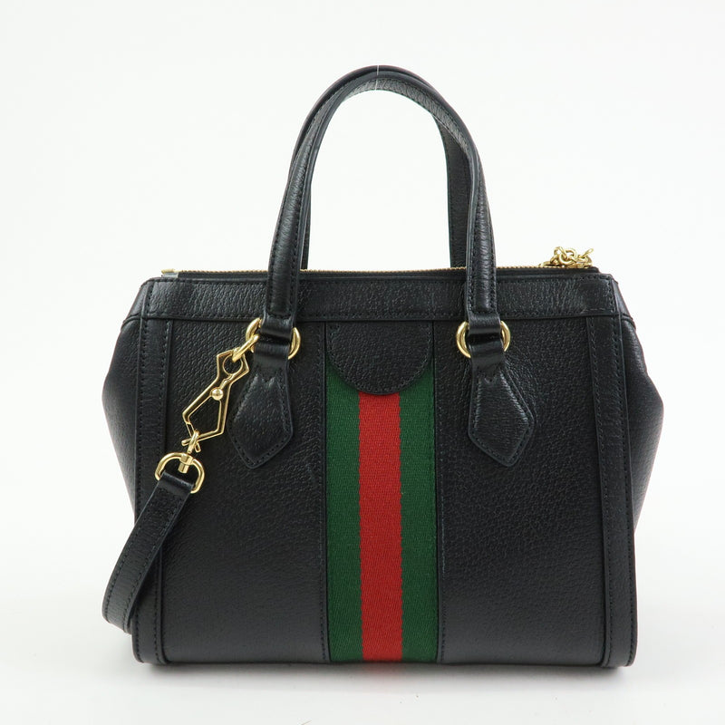 Gucci Ophidia Top Handle Leather Black Bag