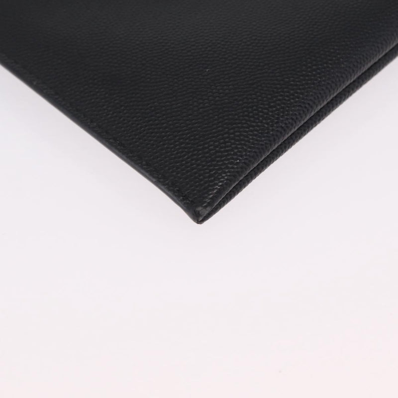Saint Laurent Letters Zip Clutch Leather Black