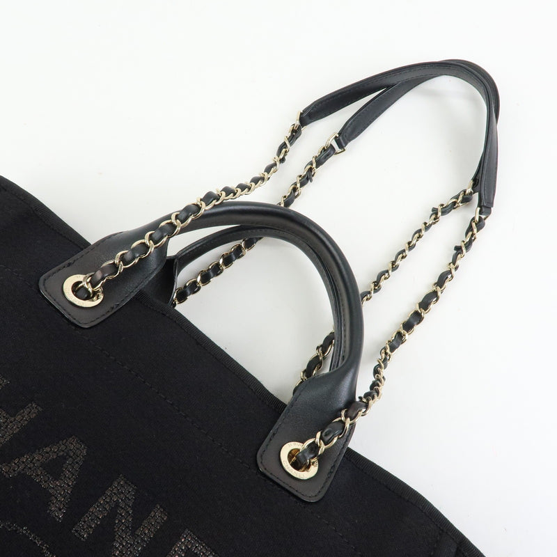 Chanel Deauville Denim Black Canvas Bag