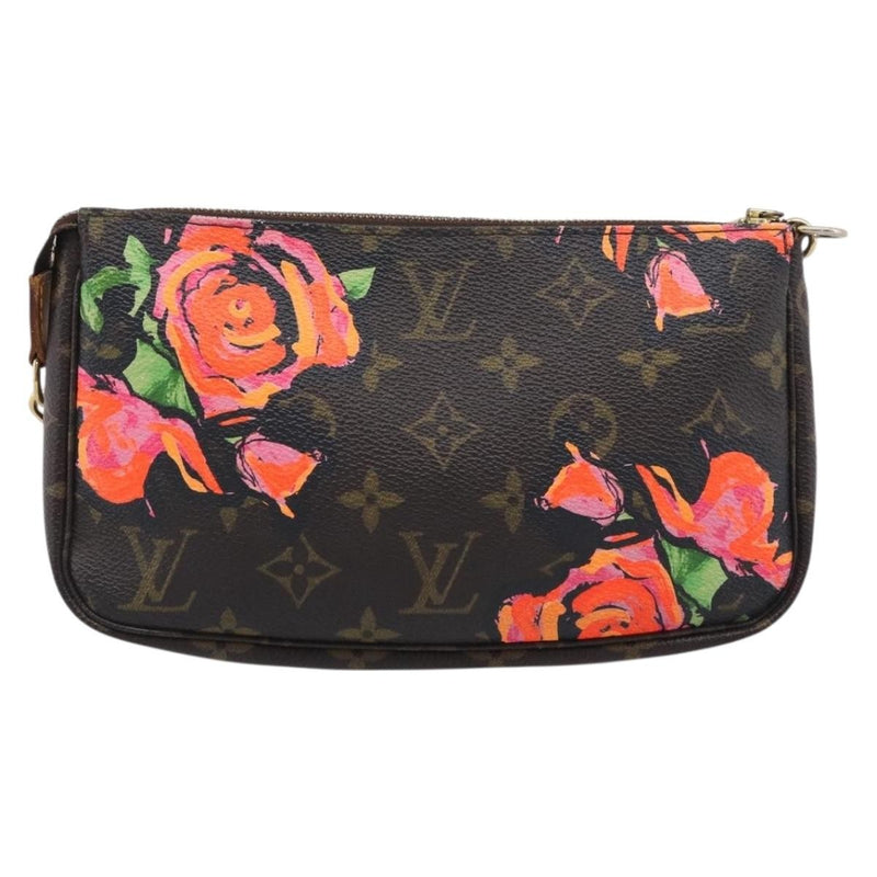 Louis Vuitton Pochette Accessoires Limited Edition Monogram Roses Multicolour Canvas Bag