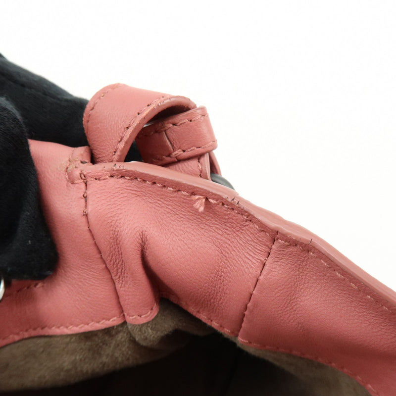 Bottega Veneta Drawstring Flap Leather With Intrecciato Pink Bag