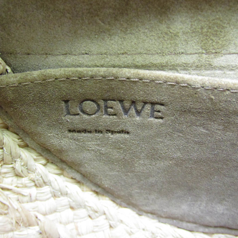 Loewe Gate Leather With Raffia Black Bag