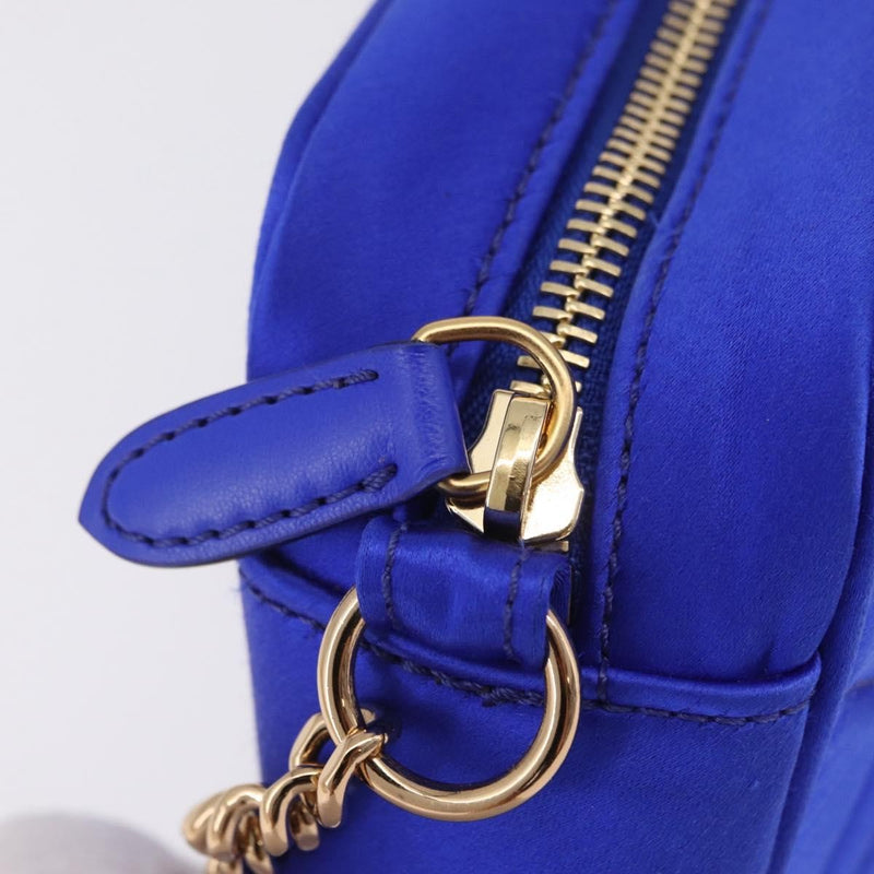 Stella Mccartney Star Camera Quilted Satin Blue Bag
