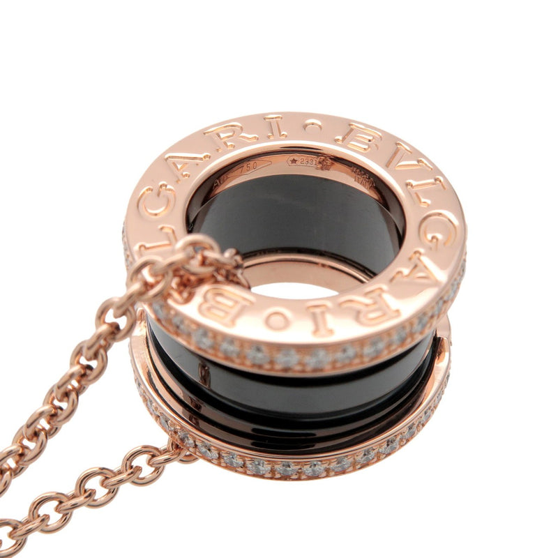 Bvlgari B.zero1 Pendant 18k Rose Gold And Ceramic With Diamonds Pink Rose_gold Bijoux