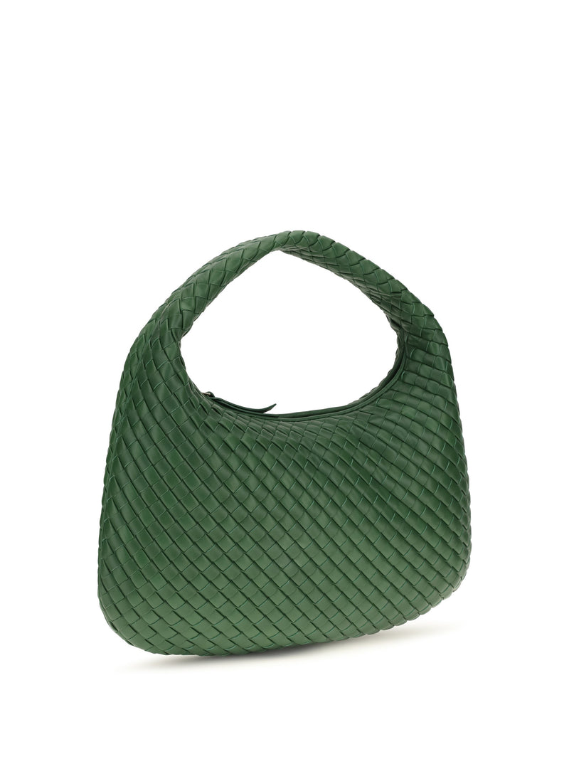 Bottega Veneta Intrecciato Woven Lamb Leather Shoulder Bag — Green