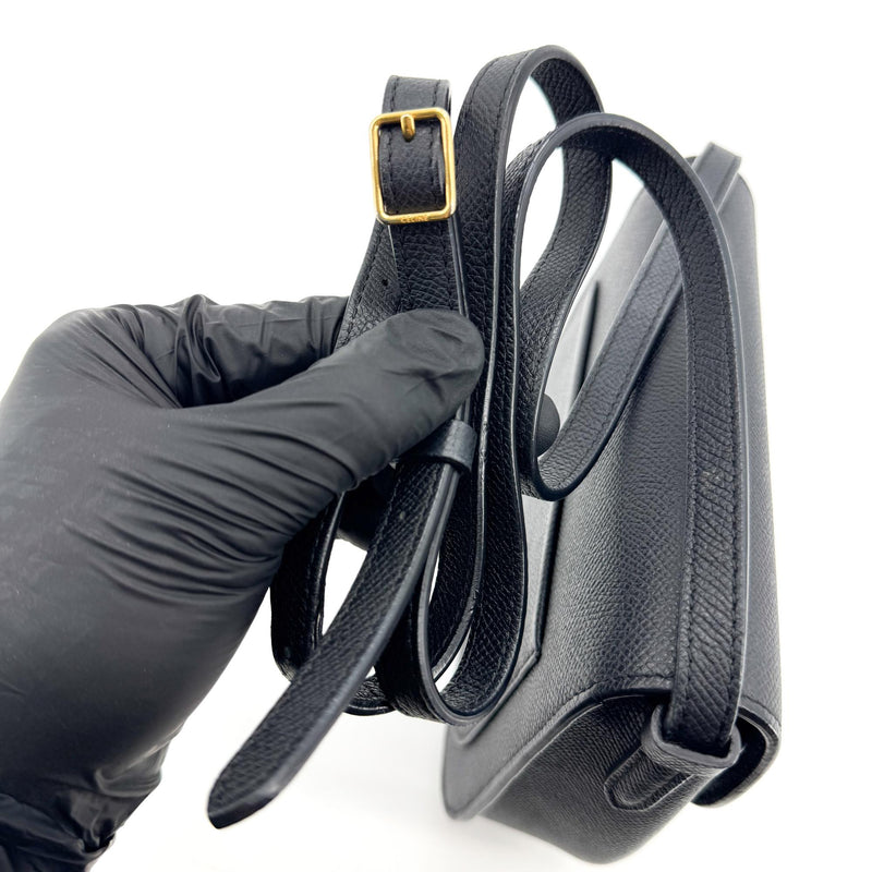 Celine Trotteur Calfskin Black Leather Bag
