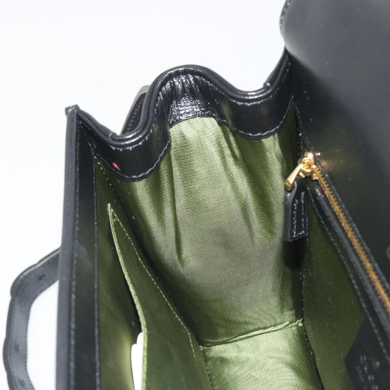 Gucci Gg Ring Leather Black Bag