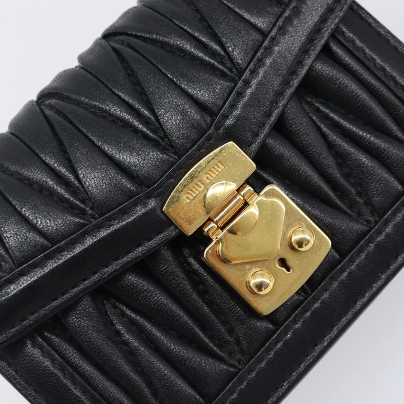Miu Miu Biker Chain Matelasse Leather Black Bag