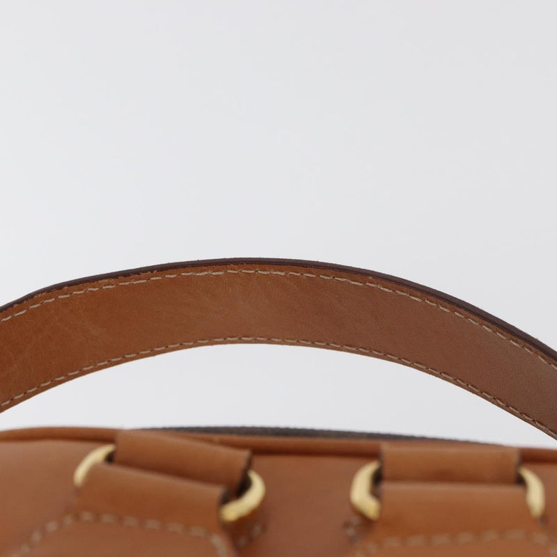 Celine Backpack Leather Brown Canvas