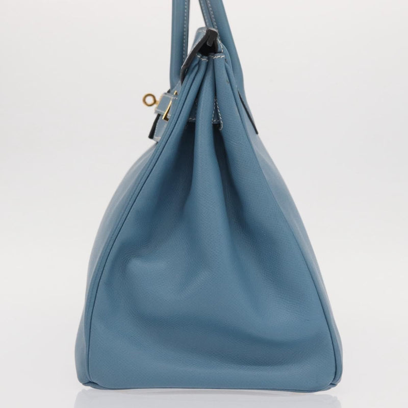 Hermes Birkin Blue Epsom With Gold Hardware Leather Bag